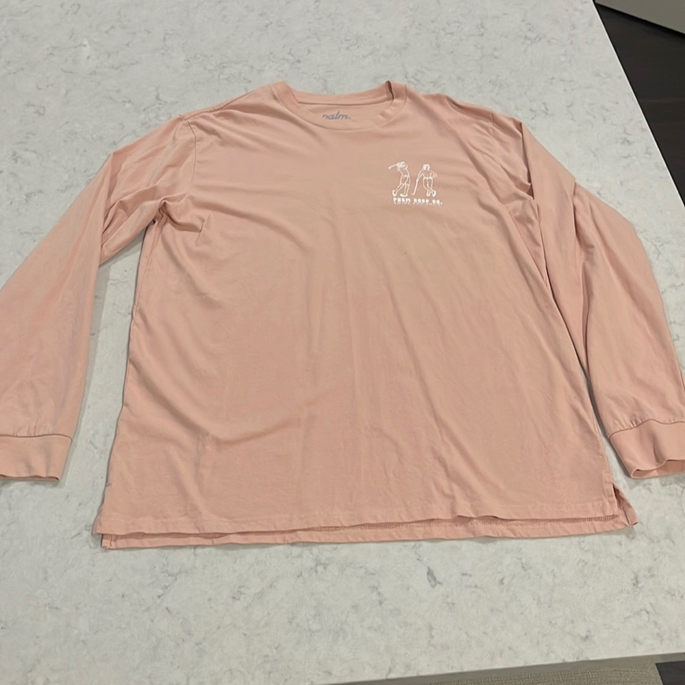 Palm golf “the dudes” long sleeve tee peachish/pink color XXL